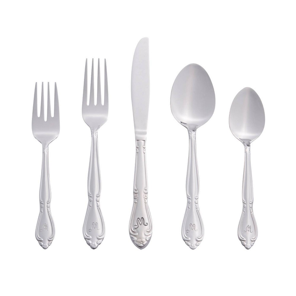 Photos - Other Appliances RiverRidge 46pc Personalized Rose Pattern Silverware Set M