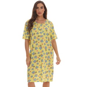 Just Love Womens Nightgown - Short Sleeve Henley Oversized Sleepwear Gown - 1 of 3