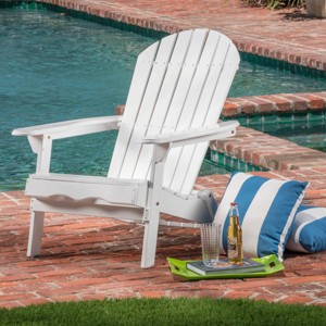 Foldable Acacia Wood Patio Accent Chair With Stackable Arm Rest,Slatted Seat And Back,Adirondack Chairs Folding,Patio Chair Outdoor -Maison Boucle - 1 of 4
