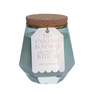 Totalee Gift The Universe Teal Geometric Candle Wax Blue 7.7 oz Burn Time: 36 - 1 of 2