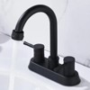 LunaLulink Matte Black Stainless Steel Bathroom Sink Faucet 3 Holes, 2 Handles Water Supply Hose with Overflow - 4 of 4