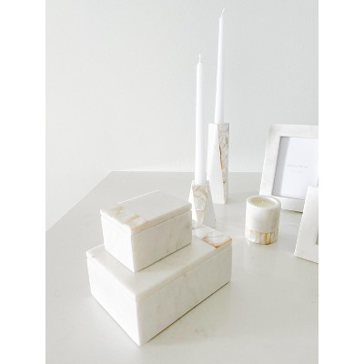 White Marble and Mother of Pearl Decorative Box