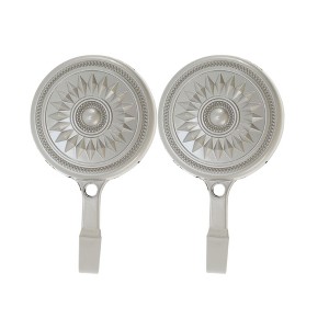 Unique Bargains Curtain Holdbacks Sunflower Petal Hooks Zinc Alloy 3.54"x2.01" 1 Pair - 1 of 4
