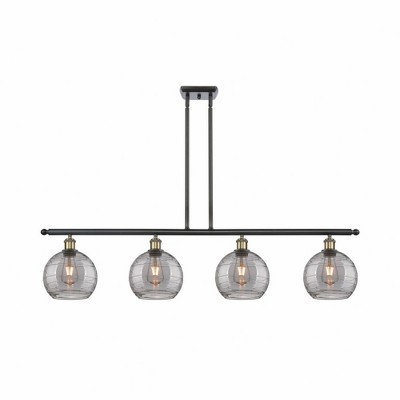 Athens Deco Swirl - 4 Light Island In Industrial Style-10 Inches Tall and 48 Inches Wide