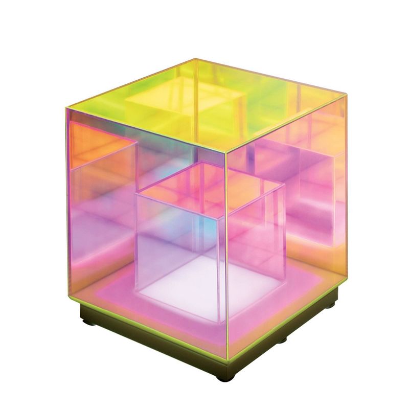 Teen Iridescent Acrylic LED Cube Novelty Table Lamp - West &#38; Arrow, 3 of 5