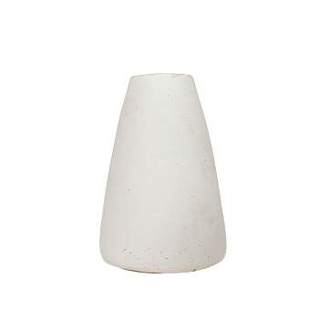 White Terracotta Tapered Bud Vase by Foreside Home & Garden