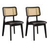 HOMLUX Set of 2 Rattan and Oak Dining Chairs with Ash Wood Legs includes Rubber Floor Protectors - 2 of 4