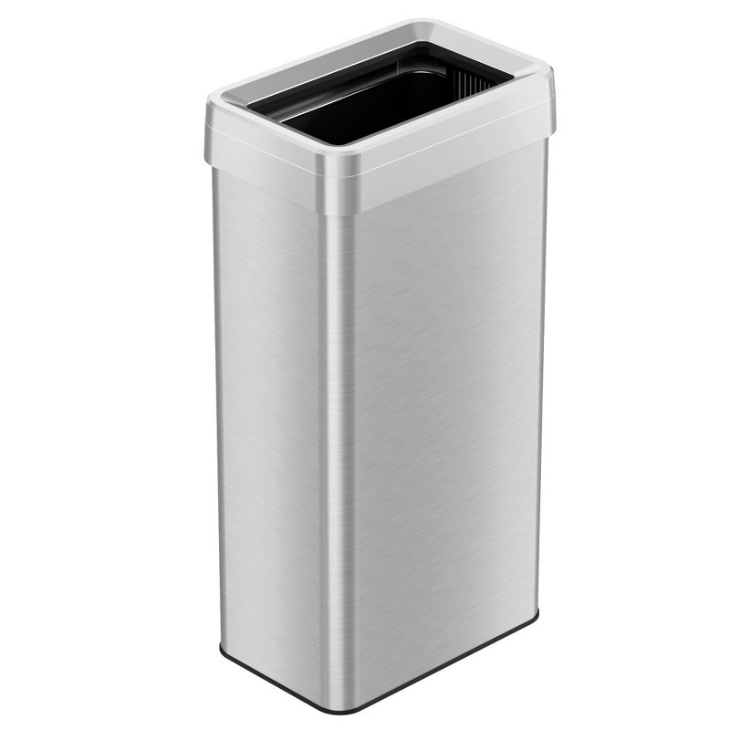 iTouchless Open Top Trash Can with Dual AbsorbX Odor Filters 21 Gallon Silver Stainless Steel, 1 of 7