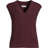 Lands' End Women's Drifter Modern Cable V Neck Vest Sweater - 3 of 4