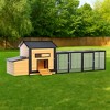 KTMBDW Chicken Coop and Run Indoor Outdoor, Wooden Hen House with Nesting Box, Deep No Leak Pull Out Tray, for Chick, Black&Natural - 2 of 4