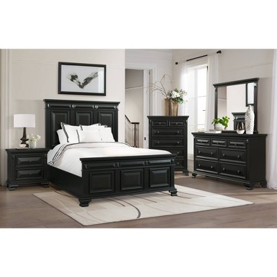 Antique Black 6-Drawer Vertical Chest with Felt Lined Drawers
