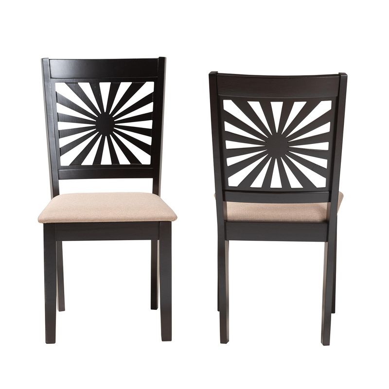 Baxton Studio Olympia Modern Fabric and Wood Dining Chair Set, 3 of 8