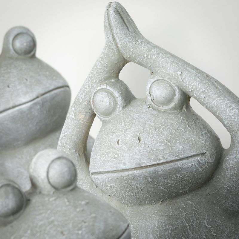 17"H Sullivans Yoga Frog Garden Statue Set of 3, Gray, 2 of 5