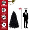 SEVOBAL Party Decorations and Accessories 6ft Black Christmas Tree Multi-Purpose Us with White Lights for Halloween Holiday, Black, 40"*49"*72" - 3 of 4