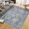 Area Rugs for Living Room Bedroom,Vintage Floral Boho Non Slip Low Pile Carpet Indoor Dining Room Kids Room - 4 of 4