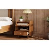 KTMBDW Nightstand with Rattan-Woven Storage Cabinet and 1 Drawer, Wooden end Table, Exquisite Elegance with Natural Storage Solutions for Bedroom - 3 of 4