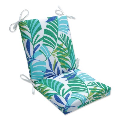 Pillow Perfect 36.5" x 18" Islamorada Outdoor/Indoor Squared Corners Chair Cushion Blue/Green