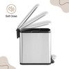 6L / 1.6Gal Small Bathroom Step Trash Can with Soft Close Lid, Step Pedal Garbage Can - 3 of 4