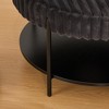 30.9"W Upholstered Round Ottoman, Coffee Table with Metal Legs, Bedroom Bench for End of Bed, Footstool for Living Room Bedroom Entryway Hotel - 4 of 4