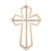 Set of 3 Wood Biblical Carved Beaded Crosses Wall Decors with Rope Hanger Brown - Olivia & May - 4 of 4