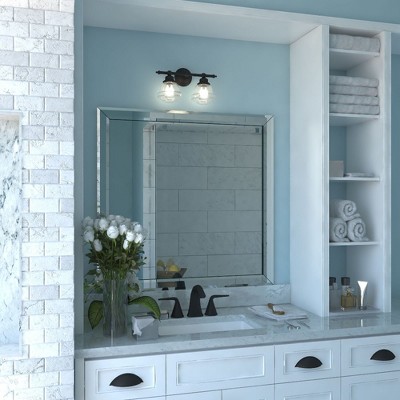 Huntley 16" Satin Nickel and White Glass Bathroom Vanity Light