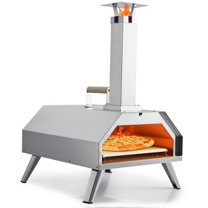 12" Portable Pizza Oven - Stainless Steel with Pizza Stone & Foldable Legs for Outdoor Cooking - 1 of 4