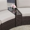 Martha Stewart Bedford Indoor-Outdoor Tapered Patio Side Table with Inset Tempered Glass Top in Rattan Wicker - 2 of 4