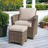 Courtyard Casual Capri 2 pc Chair & Ottoman Set Oyster - Canvas Biscuit - 2 of 4