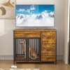 VECELO 43.3" Dog Crate With Dog Feeder, Wooden Decorative Dog Kennel Indoor With Drawers for Medium/Large Dogs, Brown - 4 of 4