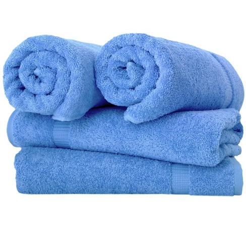 Classic Turkish Towels Royal Turkish Towels Silk Road 4 Piece Set Bath Towel  - Blue Sky : Target
