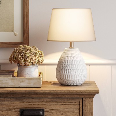 Ceramic Textured Table Lamp Base White Threshold