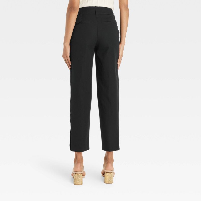 Women's Mid-Rise Slim Straight Fit Side Split Trousers - A New Day™, 2 of 5