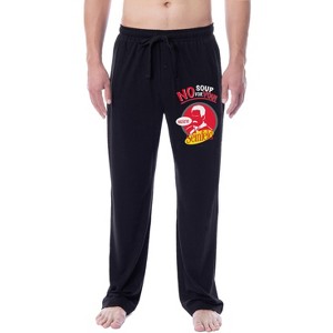 Seinfeld Mens' TV Show No Soup For You Funny Sleep Pajama Pants Black - 1 of 3