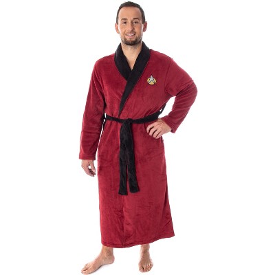 Intimo Star Trek The Next Generation Picard Costume Adult Fleece Plush Robe Bathrobe Red