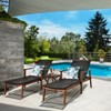 Tangkula 3PCS Chaise Lounge Set 4-Level Folding Chaise Lounge Adjustable Outdoor Beach with Wicker Side Table - 2 of 4