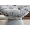 Gulches Oversized Gray Chenille Swivel Accent Chair  360¡ã Rotation Barrel Chair for Living Room Bedroom, Plush Papasan Chair - 2 of 4
