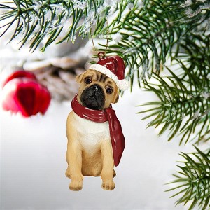 Design Toscano Pug Holiday Dog Ornament Sculpture - 1 of 2