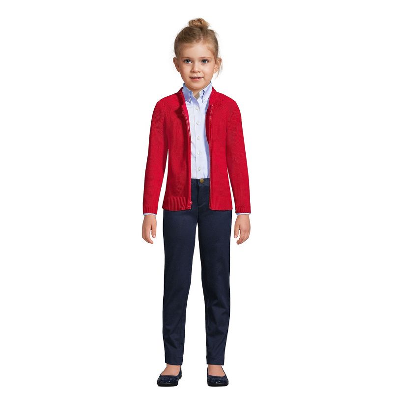 Lands' End School Uniform Kids Cotton Modal Zip-front Cardigan Sweater, 5 of 6