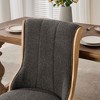 Lyngins Mid-Century Modern Dining Chair – Luxurious Breathable Snow Velvet Upholstered Armless Chair with Curved Wood Trim & Sculpted Legs - 3 of 4
