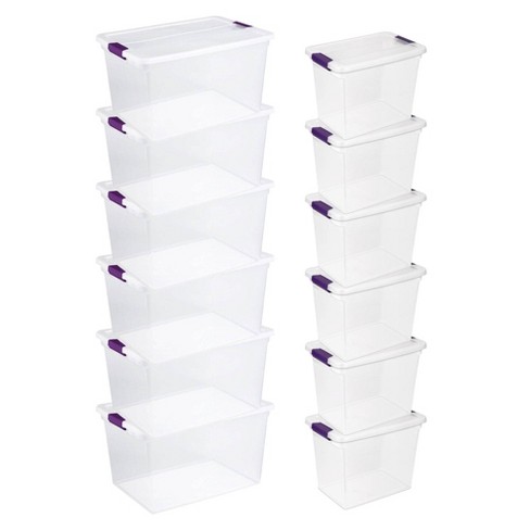 Sterilite 66 Quart Clear Storage Container Box 6 Pack 27 Quart