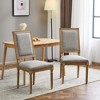 TiramisuBest [Set of 2] French Country Dining Chairs with Cane Back & Upholstered Seats, Fluted Legs, Rustic Blue Gray Finish - 3 of 4