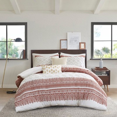 NicBex Farmhouse Cotton Comforter Set Cozy Bedding Set, Duvet Cover Set with Chenille Tufting Bedding Comforter Sets, 1 Duvet Cover, 2 Pillow Shams