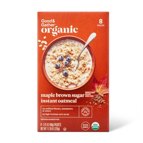 Organic Maple Brown Sugar Instant Oatmeal Packets - 11.28oz/8ct - Good & Gather™ - image 1 of 3