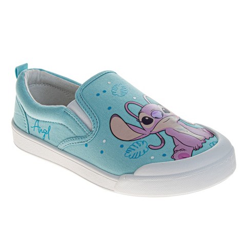 Женские кроссовки Disney Stitch And Angel Women'S Slip On Low Top Canvas Sneakers.Blue Pink, Size: 8