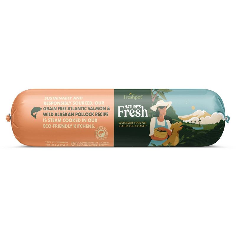 Freshpet Nature&#39;s Fresh Roll Grain Free Salmon &#38; Ocean White Fish Recipe Refrigerated Wet Dog Food - 2lbs, 1 of 5