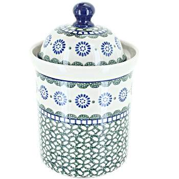 Blue Rose Polish Pottery 491 Ceramika Small Canister
