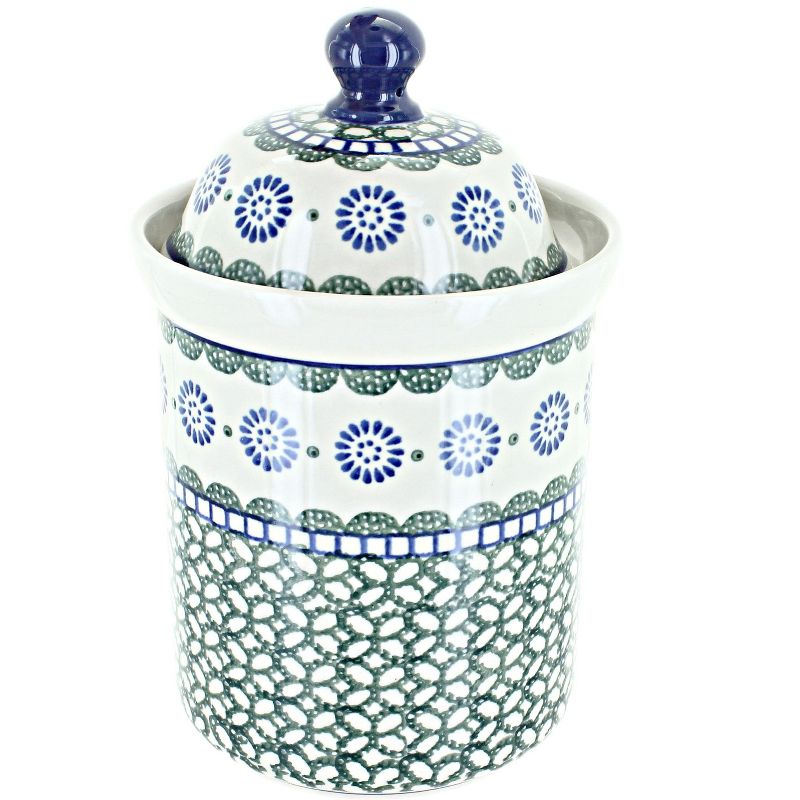 Blue Rose Polish Pottery 491 Ceramika Small Canister, 1 of 2