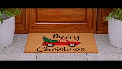 Happy Holidays Coir Outdoor Christmas Doormat 17" x 29"
