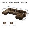 153" Modern U-Shaped Sectional Sofa with Corduroy Fabric , Modular Sectional Sofa with Movable Ottoman, 4-Seater Living Room Sofa-Koiai - 3 of 4