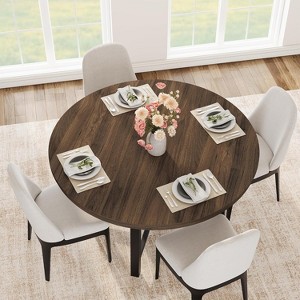 Round Dining Table for 4-47" Wood Circle Dinner Table with Metal Frame, Farmhouse Kitchen Dining Room Furniture for Home - 1 of 4